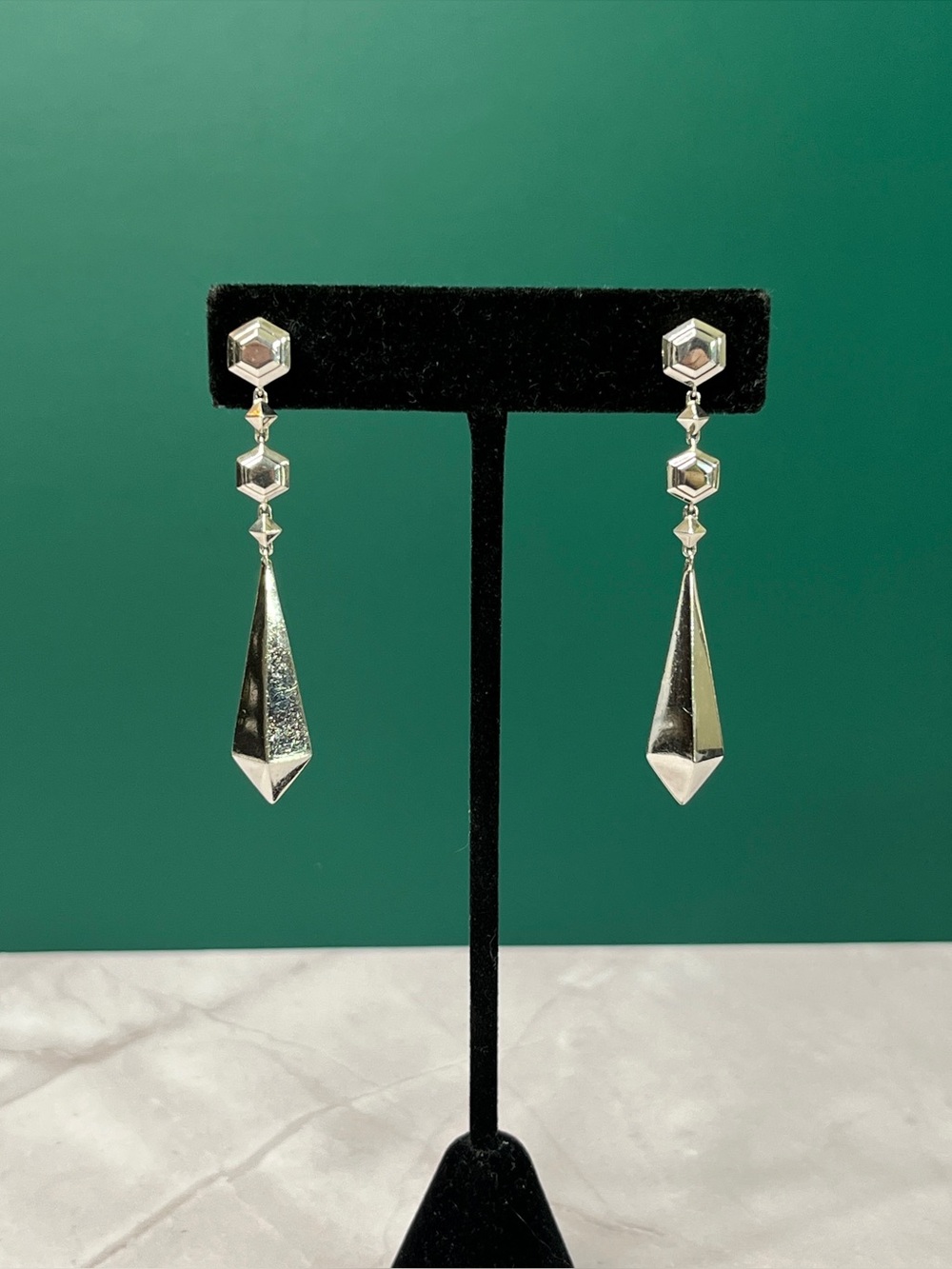 David Yurman 925 Sterling Silver Modern Renaissance 14k Post Drop Earrings